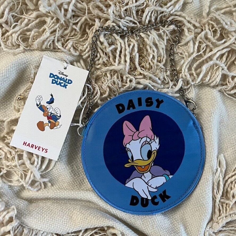 HARVEYS Disney Coin Purse Daisy / Donald Duck Round Circle Seatbelt Bag